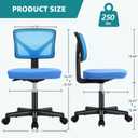OLIXIS Armless Home Office Chair, Ergonomic Small Desk Chair, 1 Pack