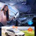 REEVAA 2025 Upgraded Car Windshield Sun Shade Umbrella [100% Sun Protection & Keep Cool] Protect Interior, 360 Flex Handle Sun Shield Sunshade, Small (53''x29'') for Sedans