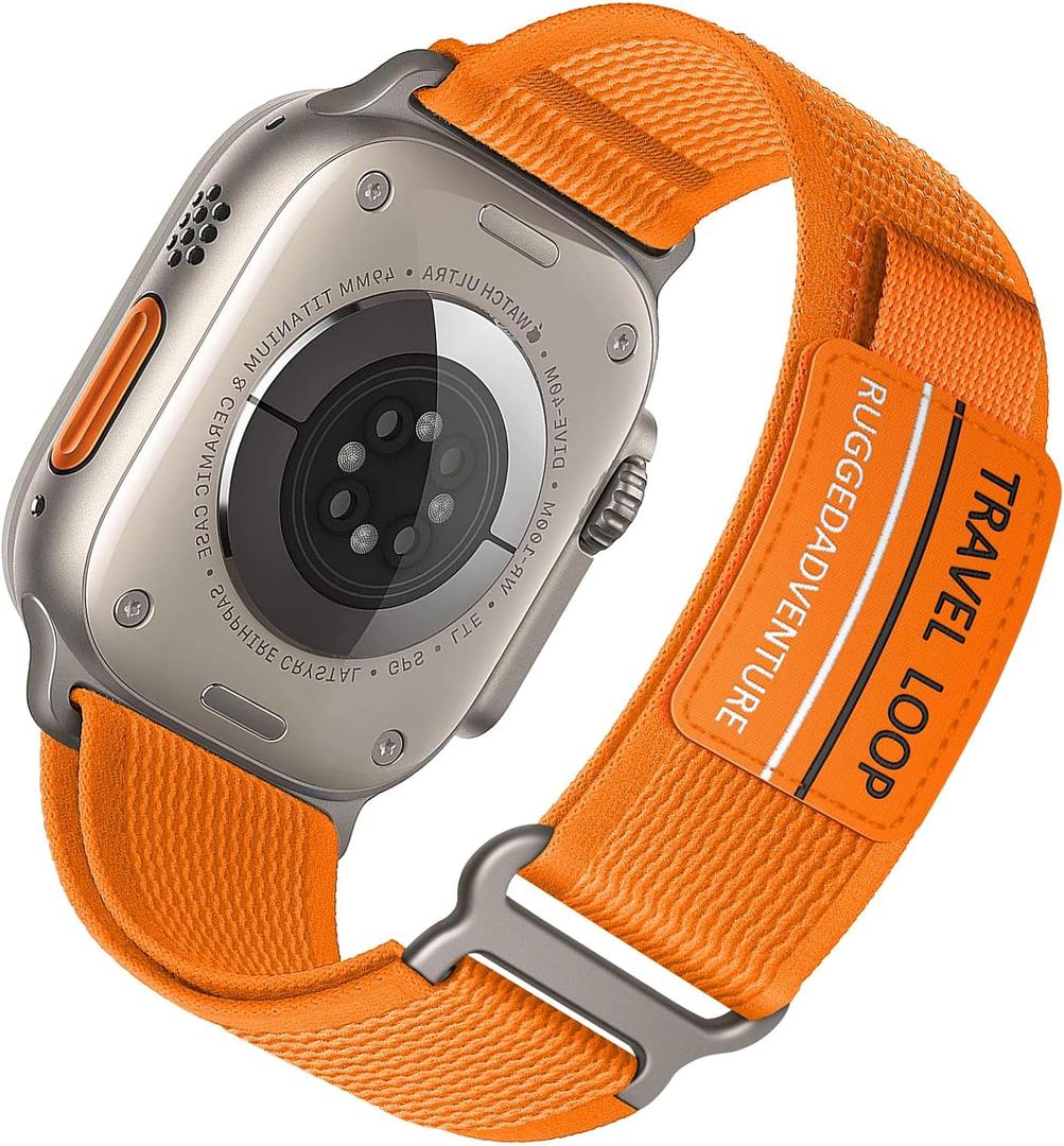 Trail Loop Nylon Band - Compatible with Apple Watch Ultra 3/2/1 Series 11/10/9/8/7/6/SE/5/4/3 Men Women,Rugged Elastic Fabric Sport Strap for iWatch Bands 49mm 46mm 45mm 44mm 42mm 41mm 40mm 38mm