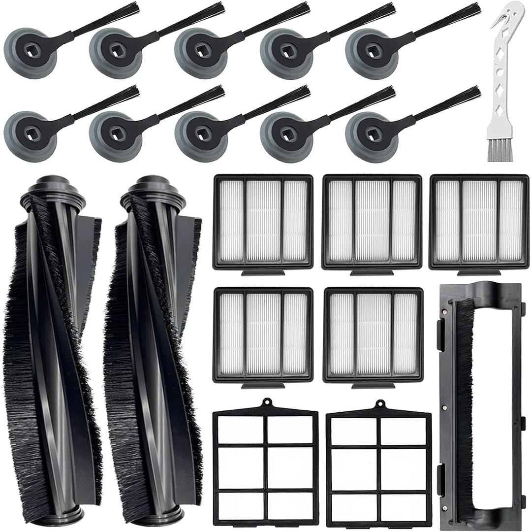 20 Pack Replacement Parts for Shark ION AV751 R85 RV850 S86 S87 S88 R71 R72 R75 RV761 RV771 RV871 AV752 AV753 Robot, 2Main Brush&5Filters&10Side Brushes&2Pre-Filter&1Brush Protect Guard