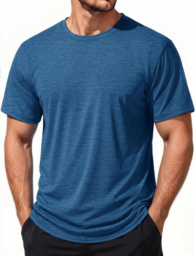 MAGCOMSEN Men's Short Sleeve Dry Fit Shirts Athletic Workout Tops UPF 50+ Sun Protection Cooling Tshirts Running Gym (S)
