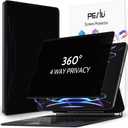 Peslv 4 Way Magnetic Privacy Screen Protector for iPad Pro 12.9 Inch 2018 2020 2021 2022, Removable 360 Degree Spy Private Black Security Screen Filter, Easy Install Anti Blue Light Glare