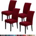 Joccun Chair Covers for Dining Room Set of 4, Dining Chair Slipcovers Stretch Dining Room Chair Covers Seat Protector,Washable Parsons Chair Cover for Home,Banquet (Red Dahlia,4 Pack) 14"D x 14"W x 20"H