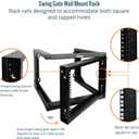 Tecmojo 6U Wall Mount Server Rack, Open Frame Network Rack for 19" Computer/AV/Data/IT/Media Equipment, 18" Depth, 16" Apart Mounting Holes, Swing Gate, Square and Tapped Holes