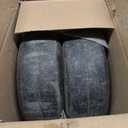 13x5.00-6 Flat Free Tire and Wheel Zero Turn Mower Front Tires with 3/4", 5/8" and 1/2" Bearings, 4.2"-7.3" Centered Hub, Compatible with Lawn Mower Garden Tractor by Cubesprings - 2Pack