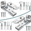 Closet Doors Bifold Door Hardware - 2 Pack Sliding Door Hardware Bi Folding Door Hardware Barn Pocket Repair Kits Includes Top and Bottom Brackets, Pivots with Guide Wheel for 1" to 1-3/8" Thick Doors