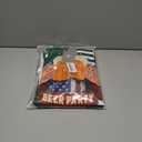 Bindefon Bibs Overalls Men Adjustable Straps Coveralls Shorts Printed Jumpsuit Male Romper (Large, Green Beer Glass)