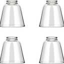 4 Pack Clear Glass Shade Covers Replacements, 4.75in Height, 4.75in Diameter, 2.1in Fitter, Clear Cylinder Glass Lamp Shade Replacement Globe