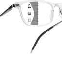 SKYOAK Top is not 0 Superior Progressive Multifocus Reading Glasses Men Aluminum Arm TR90 Blue Light Blocking Multifocal Spring Hinge(approx 3ft)+2.5 Clear