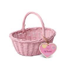 Pink Woven Oval Gift Basket, 9.6in × 7.7in × 8.9in
