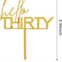Hello Thirty Cake Topper Gold Acrylic 30th Happy Birthday Cake Topper for Birthday Anniversary Party Cake Decorations Party Supplies