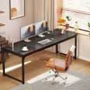 Coleshome 71 Inch Computer Desk with USB Ports, Large Office Desk, Long Study Student Writing Desk, Black
