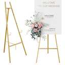 Gold Easel Stand for Sign, Heavy Duty Easel, 4-Tier AdjustableArt Easel for Painting, Wedding Sign1pc