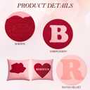 3 x DN DECONATION Valentine Pillow Covers 18x18 Set of 2, Red and Pink Throw Pillow Covers for Couch Bed, Sherpa Heart Rose Romantic Home Decor for Living Room Valentine's Day Decoration