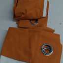 H.VERSAILTEX Primitive Linen Curtains 100% Blackout Curtain Drapes Burlap Fabric Curtains with White Thermal Insulated Liner, Grommet Top Drapes Living Room/Bedroom (2 Panels, 42 x 45 Inch, orange)