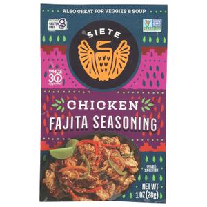 Siete Chicken Fajita Seasoning Mix | Seasoning for Chicken and Veggies | Gluten Free | Vegan | Non GMO | Whole30 Approved | 1 Packet (7 Servings)
