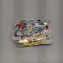 Easter Rabbits Display Building Toy Set, Includes Colorful Easter Eggs and Tulips, Easter Decorations