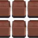 6 Pack Anti-slip Soundproof Mat Washing Machine Shockproof Pad Furniture Grippers for Chair Leg Washer Pad (Brown)