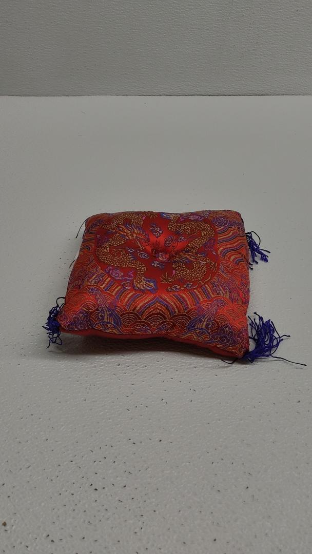 Singing Bowl Cushion Tibetan Buddhism Singing  Bowl Pillow Mat Art Craft Decoration Red Blue (#1)