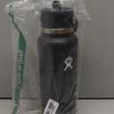 Hydro Flask 40 Oz Wide Flex Straw Cap Bottle - Insulated Stainless Steel - Wide Straw Lid, Non Spill, Leakproof in Black