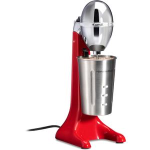 Hamilton Beach DrinkMaster Electric Drink Mixer, Retro Milkshake Maker & Milk Frother, 2 Speeds, Extra-Large 28 oz. Stainless Steel Cup, Red