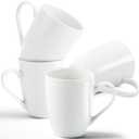 White Coffee Mugs Set of 4, 12 oz Ceramic Coffee Mug Porcelain Tea Cups with Handle, Tea Mugs for Latte, Hot Cocoa, Milk, Dishwasher & Microwave Safe