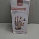 Kitchen Knife Set, Retrosohoo 9-Pieces Pink Sharp Non-Stick Coated Chef Knives Block Set,Stainless Steel Knife Set for Kitchen with Sharpener for Cutting Slicing Dicing Chopping (Pink)