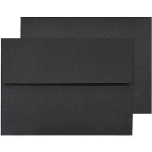 A7 Black Invitation 5x7 Envelopes - Self Seal, Square Flap,Perfect for 5x7 Cards, Weddings, Birthday, invitations, Graduation, Baby Shower, 5.25 x 7.25 Inches, 100 Pack, (Black)