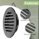 PATIKIL 7 Inch Round Soffit Vent, Aluminum Alloy Wall Vent Grille Cover Exterior Exhaust Louvered Vent with Built-in Mesh for Kitchen Bathroom Garage, Black