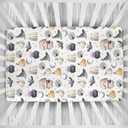 Happy Halloween Baby Crib Sheets Cute Spooky Pumpkin Bat Fitted Crib Mattress Cover Witch Moon Star Toddler Baby Sheet for Standard Crib 28x52in (One size)