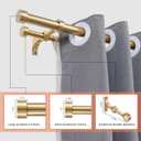 Double Curtain Rods with Aluminum End Cap and Full Surround Brackets,1"Front and 5/8" Back Rod,Adjustable between 36 to 72 Inches (3-6 Feet), Warm Gold Double Window Drapery Rod