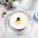 Dispowreath 120 Pieces Silver Paper Placemats 13 Inch Glitter Diamonds Round Disposable Table Mats Decorative Paper Mats for Dining Wedding Birthday Silver Glitter Banquet Party