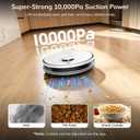 ILIFE A30 Pro Robot Vacuum and Mop, 10,000Pa Powerful Suction | 280-Day Self-Emptying with 5 Dust Bags, LiDAR Navigation,150 Mins Runtime, Ideal for Pet Hair, Hard Floors, Carpet, White