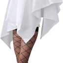 Ghost Halloween Costume Women Adult White Ghost Poncho Glasses Fishnet Stockings for Halloween Cosplay Party