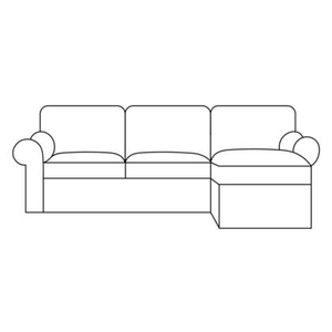 Chaise L-shaped sofa cover , 35"×70", White