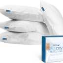 Waterproof Pillow Case Protector with Zipper 4 Pack Standard Size 20 x 26 inch White Pillow Protectors Feather Proof Pillow Covers Encasement Pillow Case