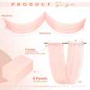 6 Panels Blush Pink Ceiling Drapes for Wedding Ceiling Drapes 5ftx30ft Wedding Arch Draping Fabric Sheer Curtains Voile Chiffon Drapery Draping Wedding Ceiling Decorations for Party Ceremony Stage, 60"W x 360"L