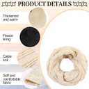 Liitrsh 12 Pcs Winter Beanie Hat Scarf Gloves Set Knitted Beanie Hat Circle Scarves Gloves Earmuff for Women Men (Black, Pink, Beige)