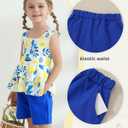 Toddler Girl Clothes Summer Outfits, Sleeveless Ruffle Hem Tank Top + Shorts 2Pcs Cute Baby Girls Clothing Set (S)