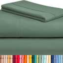 LuxClub Twin XL Sheets - Twin Bed Sheets for Boys and Girls, 3 PC Deep Pockets 18" Eco Friendly Wrinkle Free Kids Fitted Sheets Machine Washable Hotel Bedding Silky Soft - Tree Moss Green Twin XL, 11 - Tree Moss Green