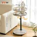 YYW C Table End Table Adjustable Height, Couch Tables that Slide Under for Small Spaces, 360°Swivel TV Tray Table, C Shaped Side Tables Living Room and Bedroom for Sofa, Bed, Chair, Snack (Wood Gray)