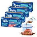 Ziploc Gallon Food Storage Freezer Bags, 120ct Total, Stand-Up Bottom, Easy to Fill, 30 Count, 1 Pack