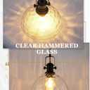 Large Pendant Lights Kitchen Island, 10.5" Farmhouse Black Pendant Lighting with Hammered Glass Shade, Vintage Hanging Light Fixtures for Dining Room Entryway, AD-22151-1PL-BK-H
