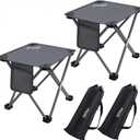 Roptat 2 Pack Camping Stool,Portable Folding Compact Lightweight Stool Seat for Camping Fishing Hiking Gardening Outdoor Walking Backpacking Travelling and Beach with Carry Bag (Grey)