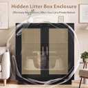 Cat Litter Box Enclosure Furniture-Hidden Storage, CLB0031BK