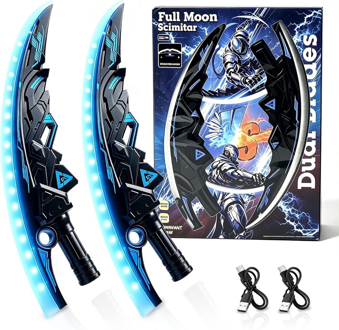 2-Pack 7 Colors Transforming Light Up Sword for Adults Kids 8+