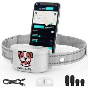 RERBIO 2-in-1 Bluetooth GPS Electronic Fence, Wireless Training Collar- No Subscription Required, Create Your Own Wireless Fence for Dogs, Waterproof Smart Charging Pet Outdoor Use,for Most of Dogs