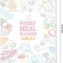 2 x icceemee Tear-Off Meal Planner & Grocery List Pad - 54 Sheets with Bonus Stickers for Refrigerator or Wall (Ideal for Homemakers & Weight Management) (White)