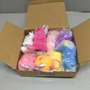 12 Pcs Unicorn Slap Bracelets Plush Animal Bracelets Bulk 8 Inch Furry Slap Band Stuffed Animals for Boys Girls Unicorn Party Favors Birthday Gifts