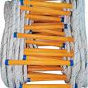 Rope Ladder,9.8 Feet Emergency Fire Escape Ladders Flame Resistant Safety Rope Ladder with Hooks,Fast to Deploy Sturdy and Strong Portable and Reusable 2 Story,Weight Capacity up to 2000 Pounds